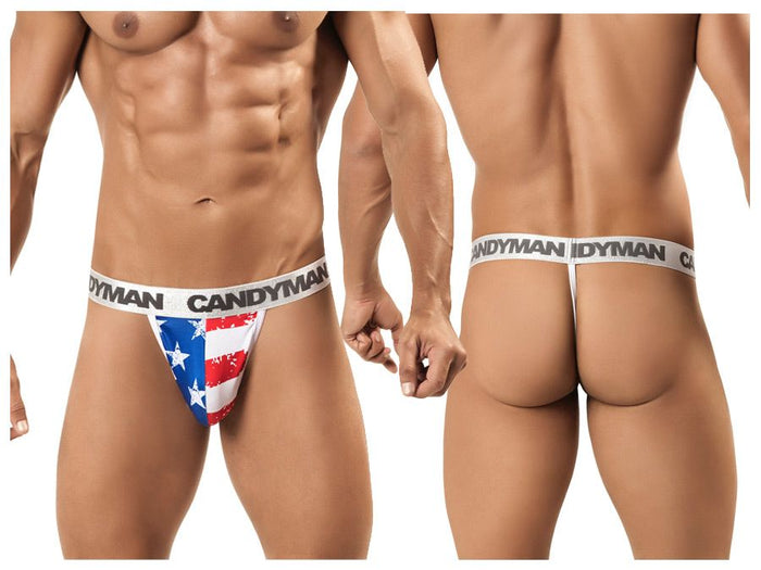 Clever Moda CandyMan 99154 Patriotic Thong Multi-colored