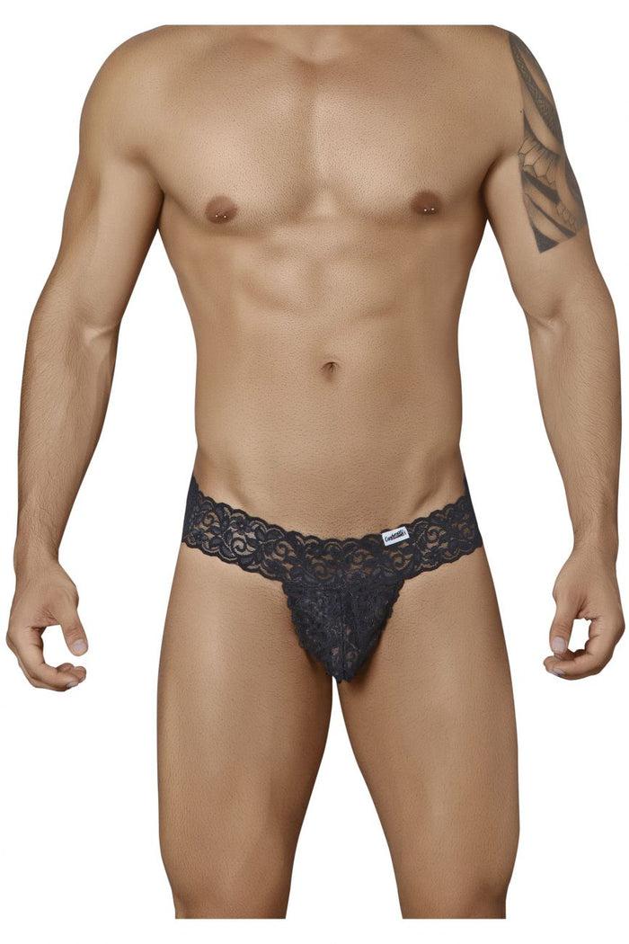 Clever Moda CandyMan 99315 Peek A Boo Thongs Color Black