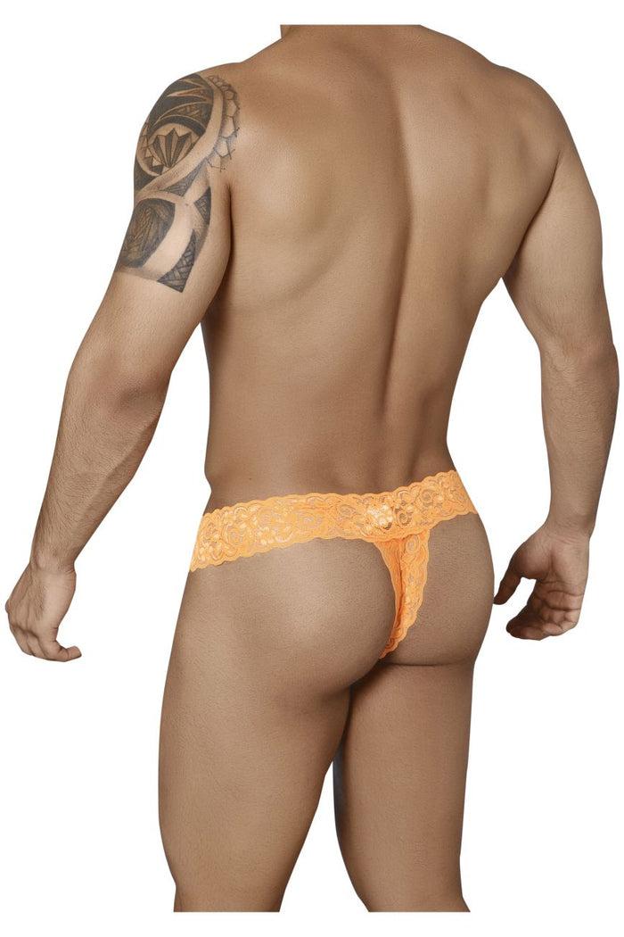 Clever Moda CandyMan 99315X Peek A Boo Lace Thongs Color Hot Orange