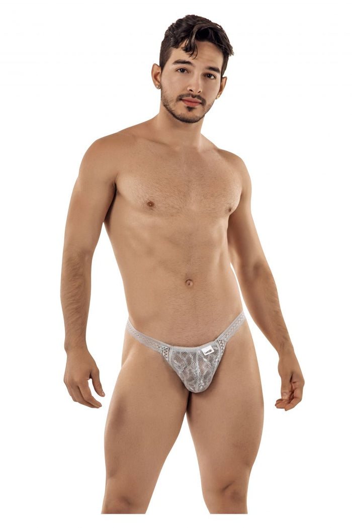 Clever Moda CandyMan 99420 Double Lace Thongs Color Gray
