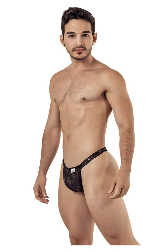 Clever Moda CandyMan 99420X Double Lace Thongs Color Black