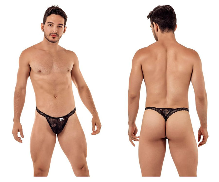 clever moda CandyMan 99420X Double Lace Thongs Color Black