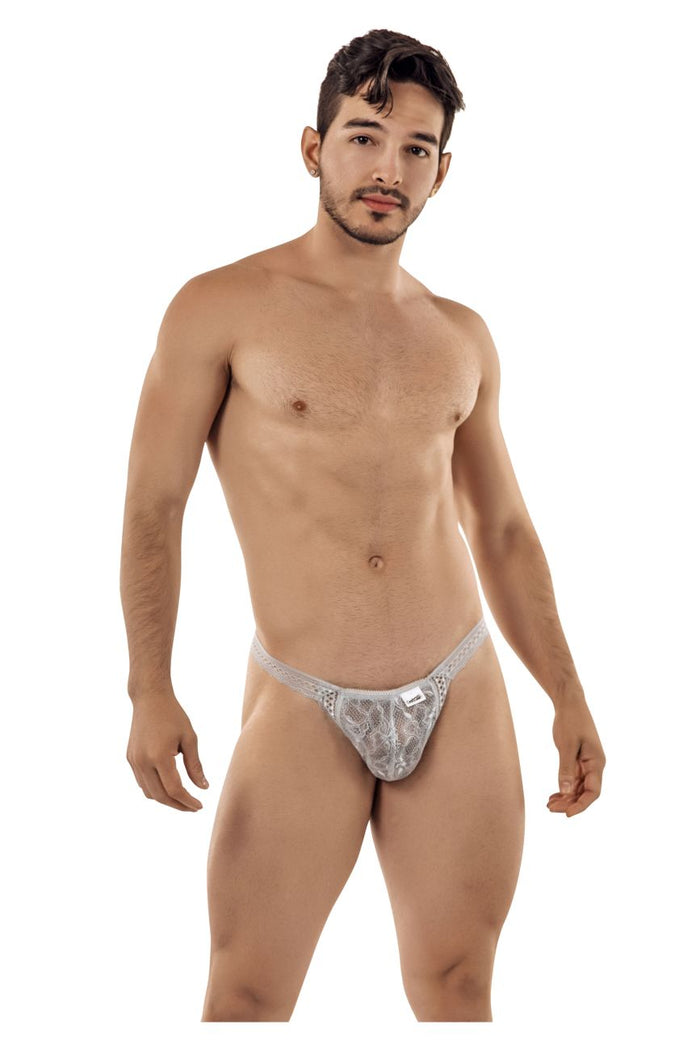 Clever Moda CandyMan 99420X Double Lace Thongs Color Gray