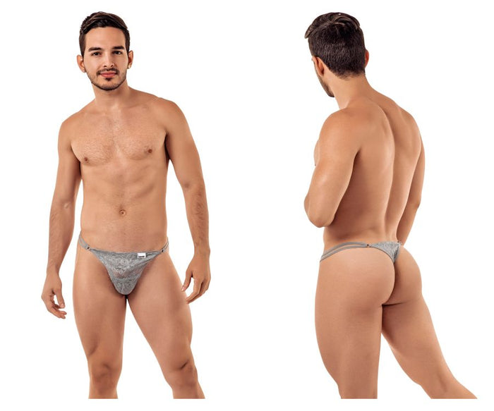 clever moda CandyMan 99421X Lace G-String Thongs Color Gray