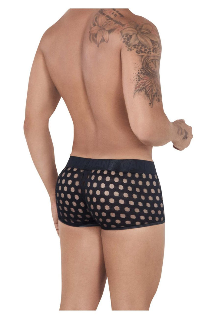 Clever Moda CandyMan 99511X Polka Mesh Trunks Color Black