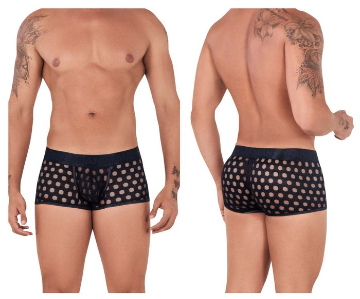 clever moda CandyMan 99511X Polka Mesh Trunks Color Black