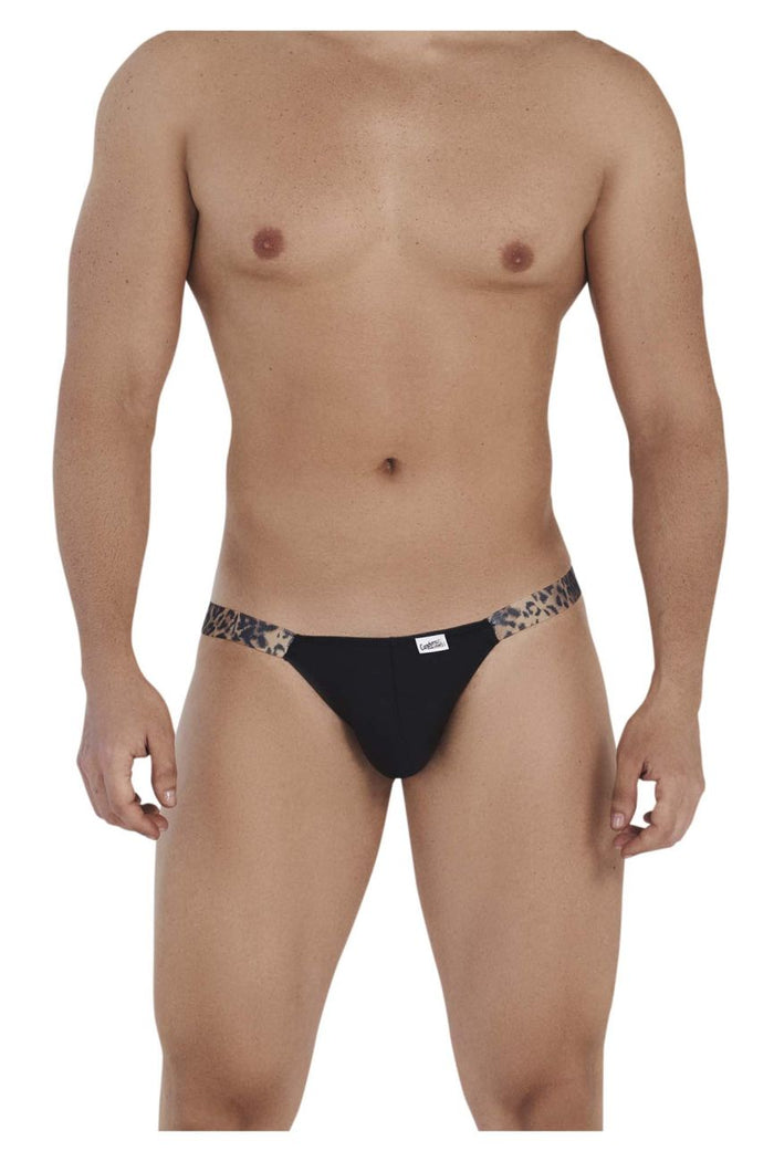 Clever Moda CandyMan 99536X Bikini Jockstrap Color Black-Animal Print