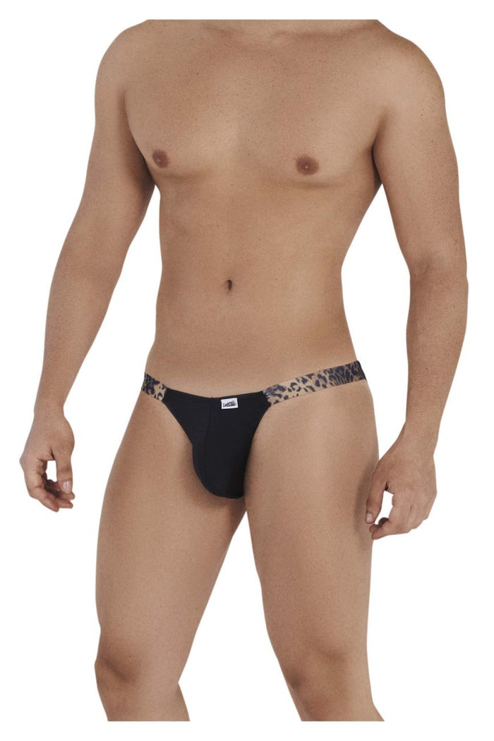 Clever Moda CandyMan 99536X Bikini Jockstrap Color Black-Animal Print