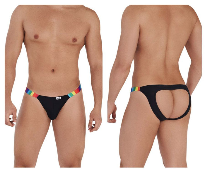 clever moda CandyMan 99536X Bikini Jockstrap Color Black Stripes