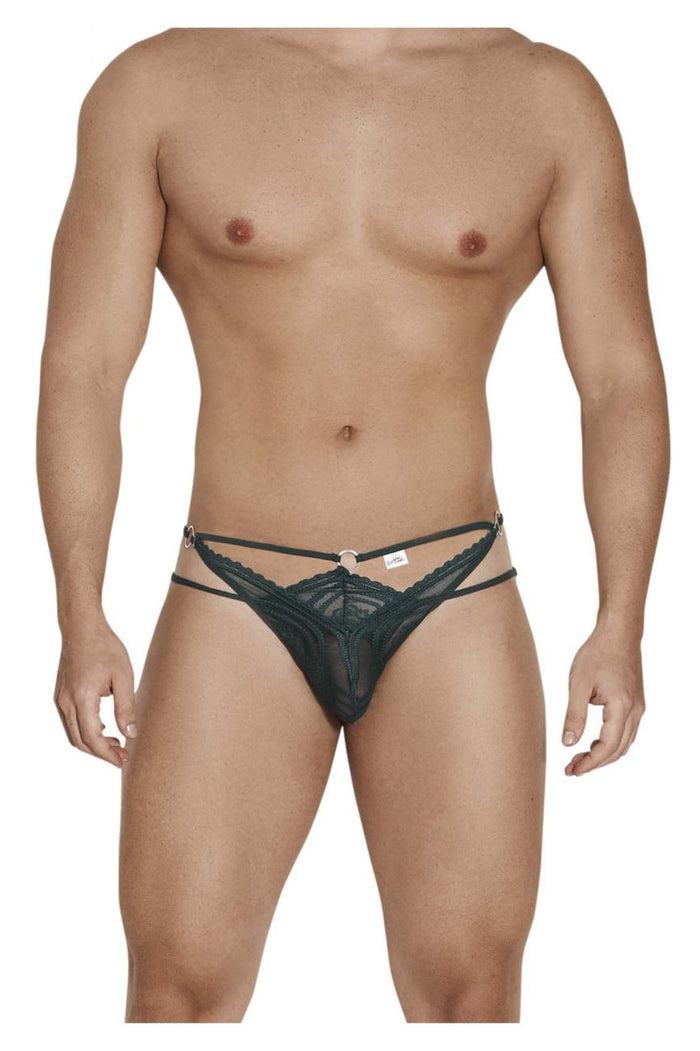 Clever Moda CandyMan 99547 Double Thongs Color Hunter Green