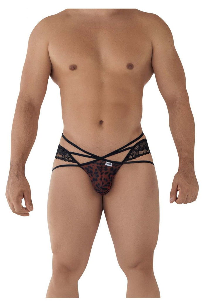 Clever Moda CandyMan 99578 Mesh-Lace Bikini Color Leopard Print