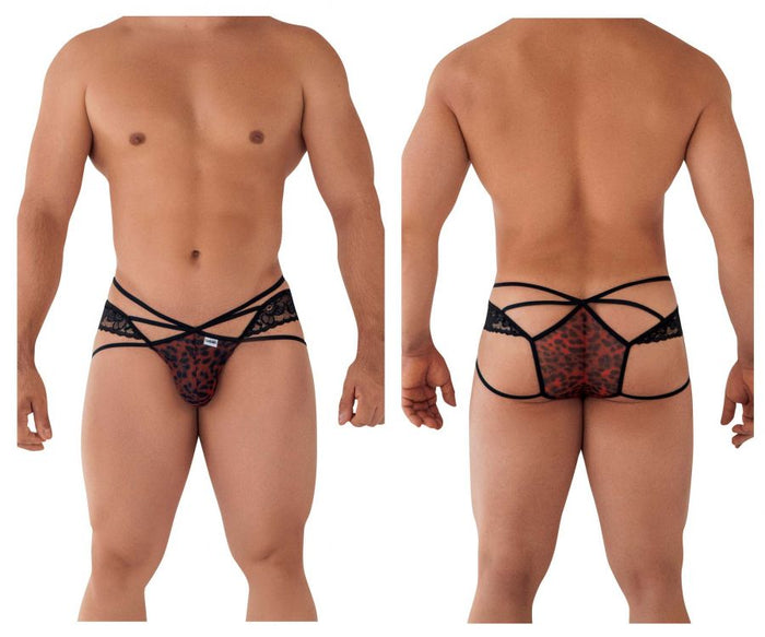 clever moda CandyMan 99578 Mesh-Lace Bikini Color Leopard Print