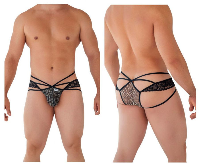 clever moda CandyMan 99578 Mesh-Lace Bikini Color Snake Print