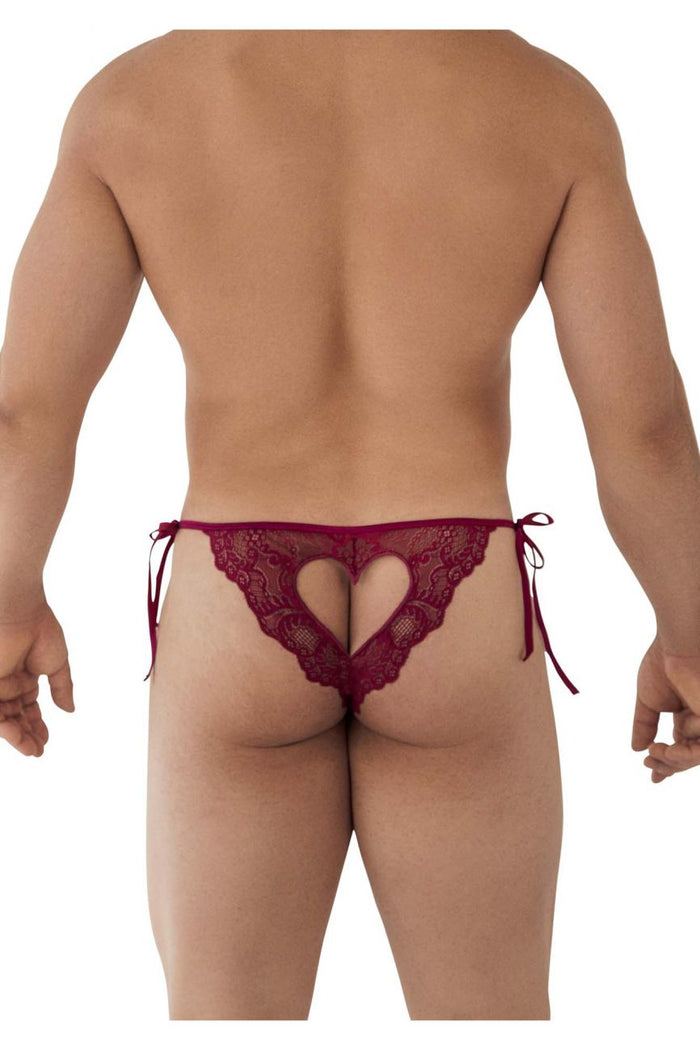 Clever Moda CandyMan 99579 Lace Heart Bikini Color Burgundy