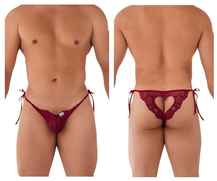clever moda CandyMan 99579 Lace Heart Bikini Color Burgundy