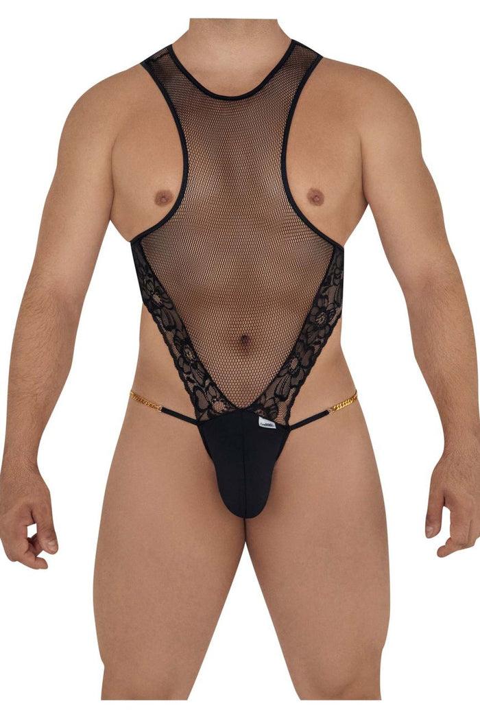 Clever Moda CandyMan 99584X Mesh-Lace Bodysuit Color Black