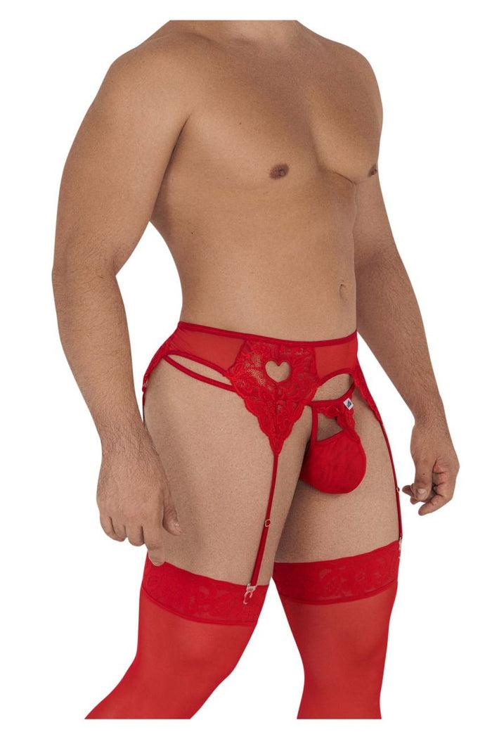 Clever Moda CandyMan 99589X Lace Garther G-String Color Red