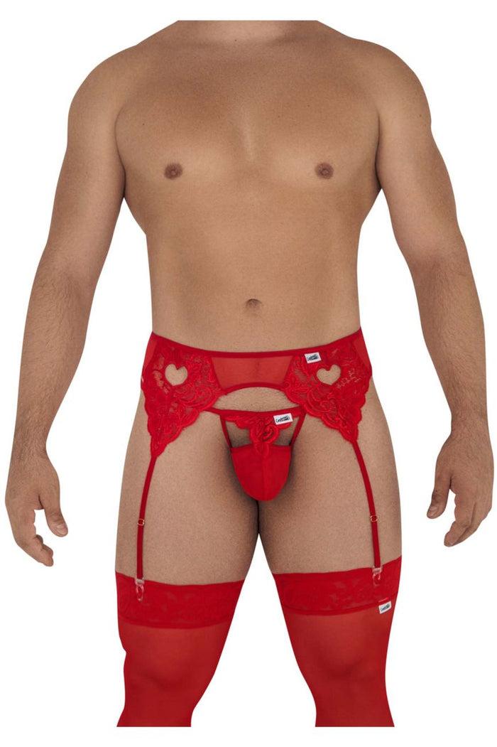 Clever Moda CandyMan 99589X Lace Garther G-String Color Red