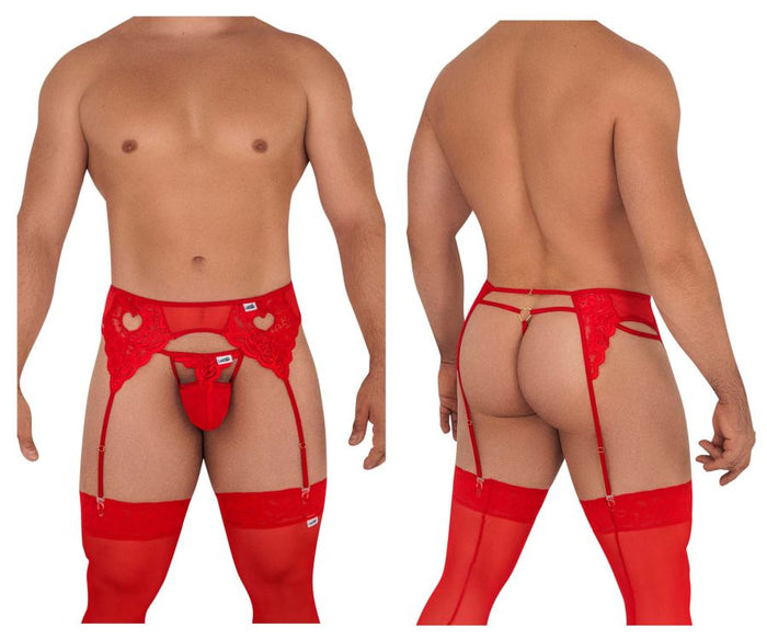 clever moda CandyMan 99589X Lace Garther G-String Color Red