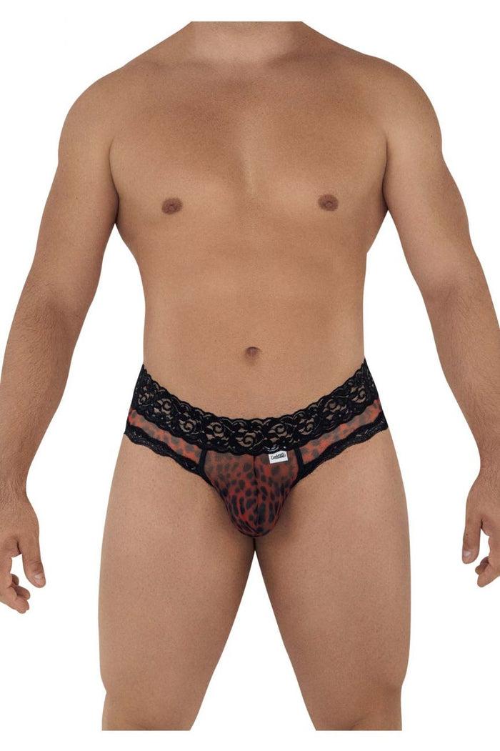 Clever Moda CandyMan 99596 Mesh-Lace Thongs Color Leopard Print