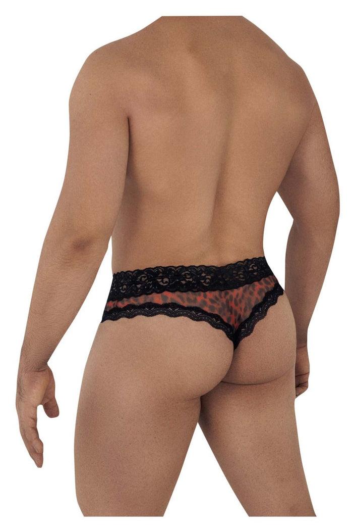 Clever Moda CandyMan 99596X Mesh-Lace Thongs Color Leopard Print