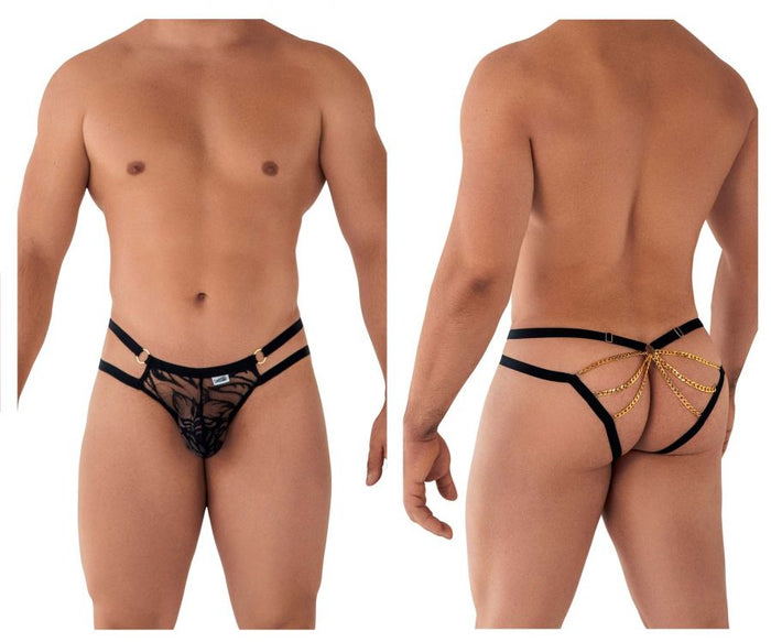 clever moda CandyMan 99598 Lace and Chain Bikini Color Black