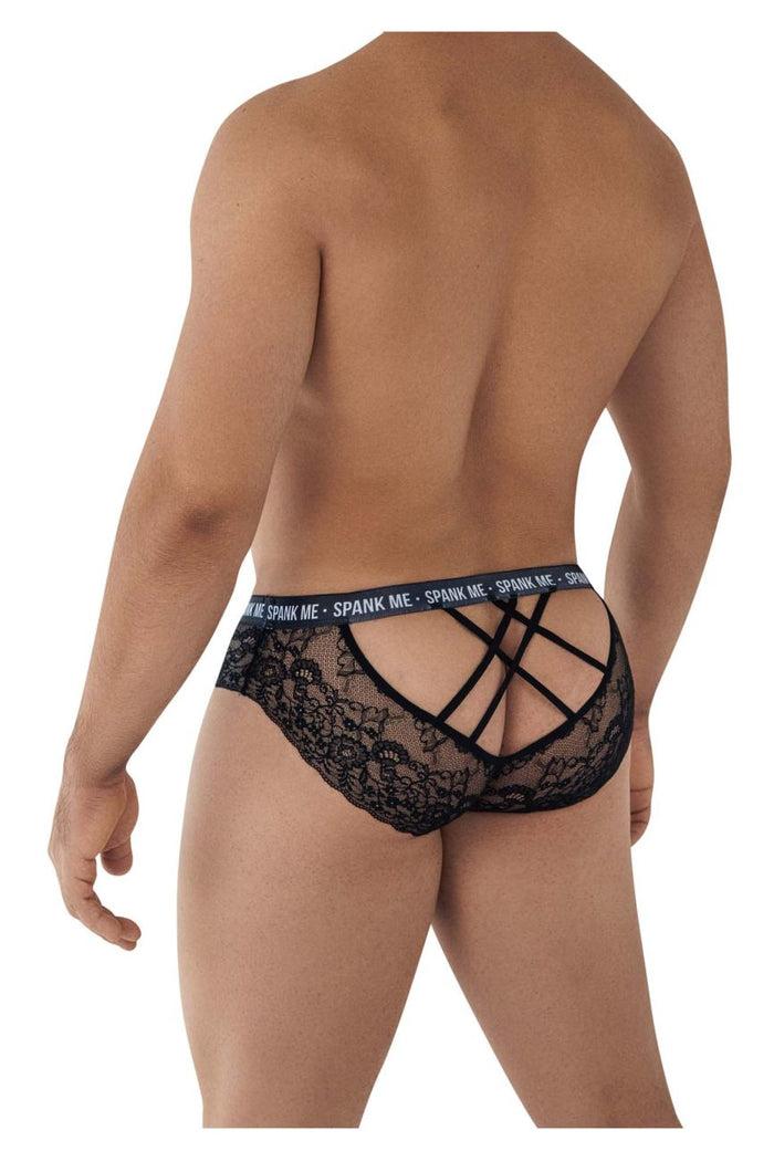 Clever Moda CandyMan 99615X Spank Me Lace Briefs Color Black