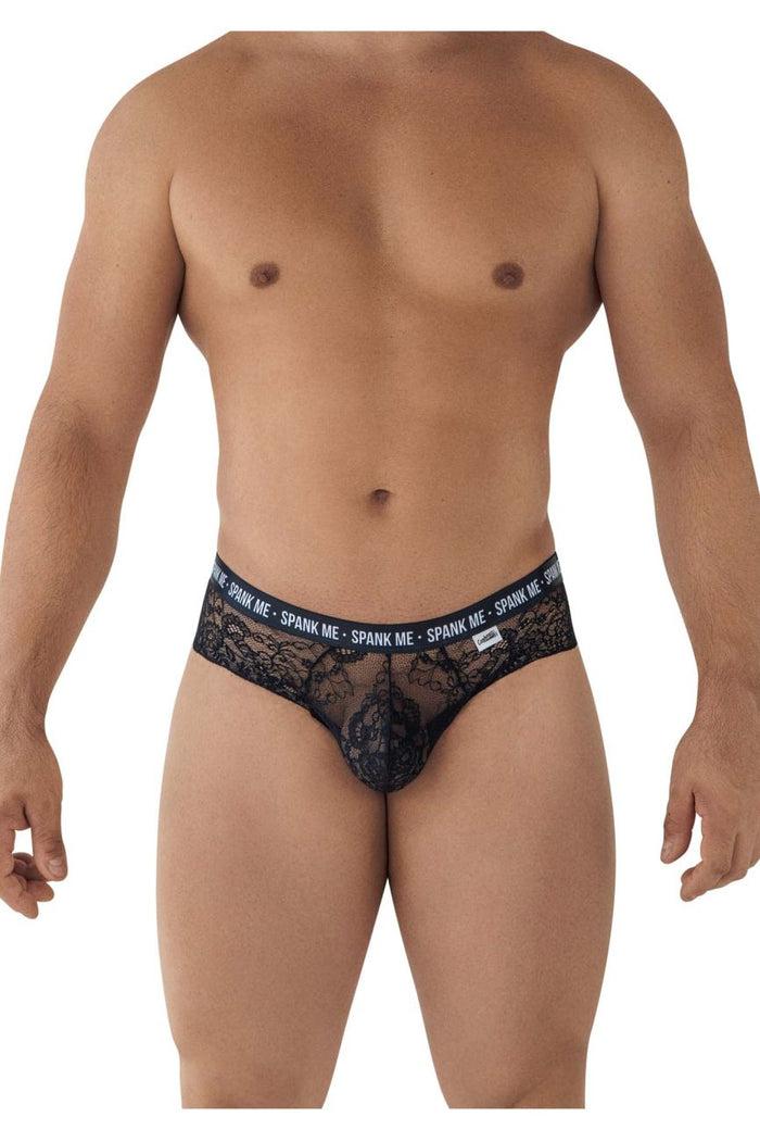 Clever Moda CandyMan 99615X Spank Me Lace Briefs Color Black
