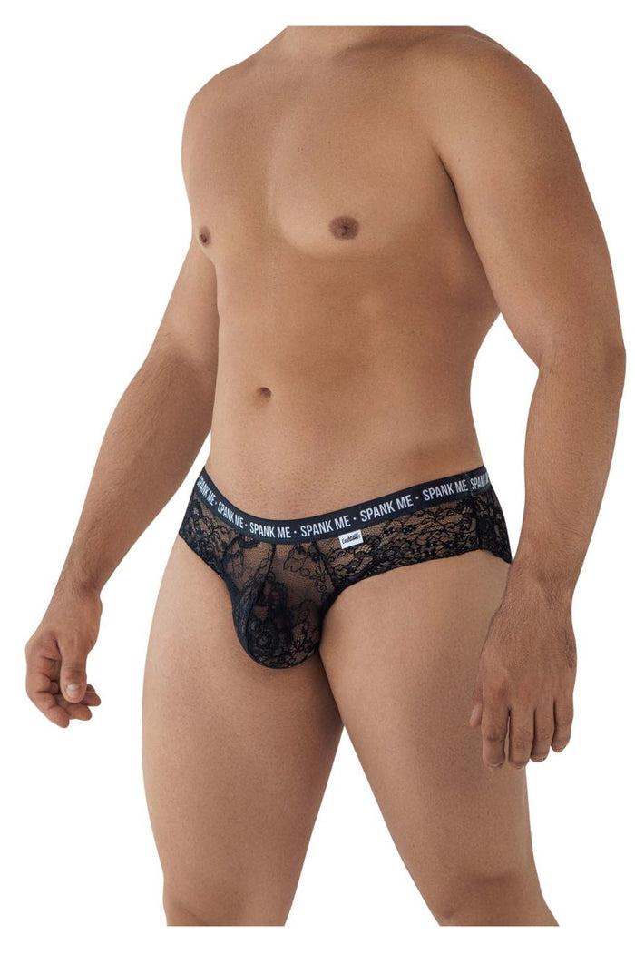 Clever Moda CandyMan 99615X Spank Me Lace Briefs Color Black