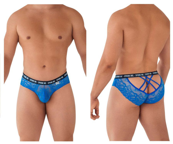 clever moda CandyMan 99615X Spank Me Lace Briefs Color Dark Blue
