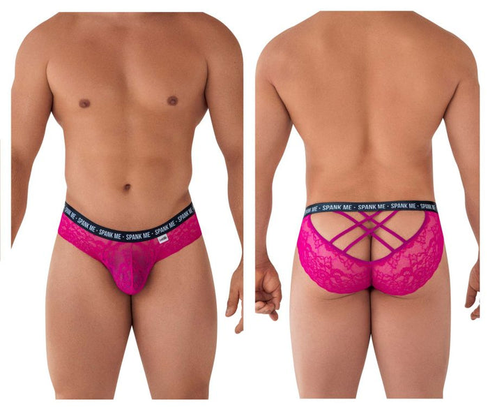 clever moda CandyMan 99615X Spank Me Lace Briefs Color Pink
