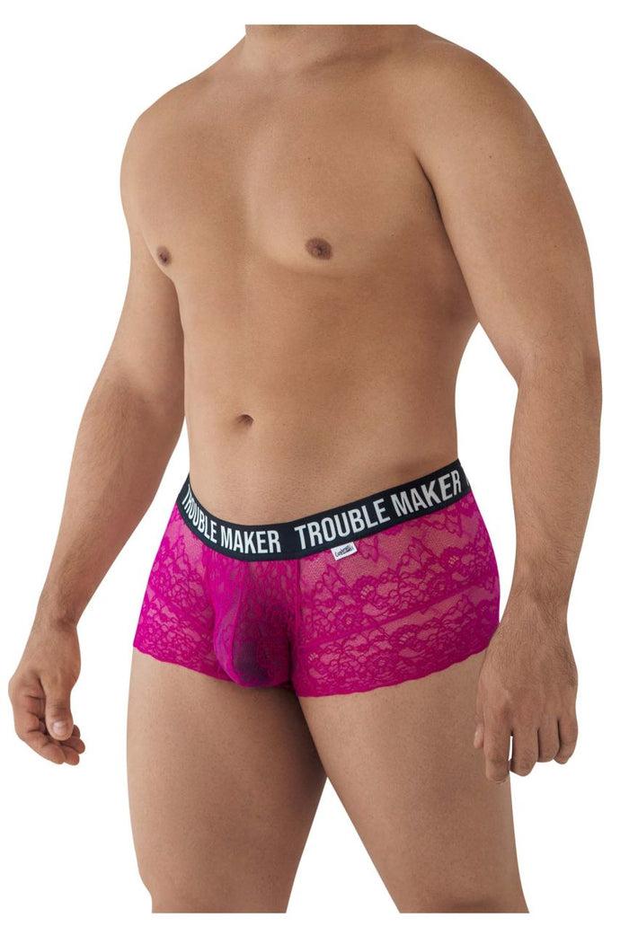Clever Moda CandyMan 99616X Trouble Maker Lace Trunks Color Pink