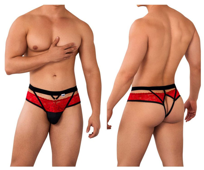 clever moda CandyMan 99627 Lace Jockstrap Color Red