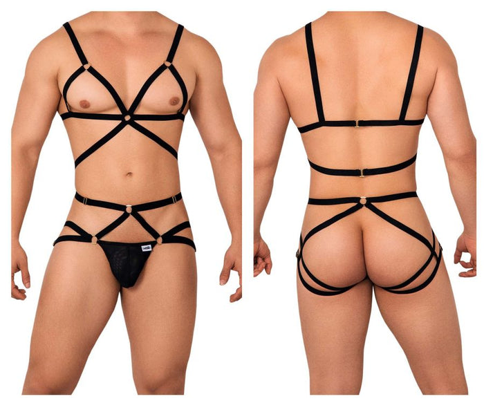 Clever Moda CandyMan 99635 Harness Two Piece Set Color Black