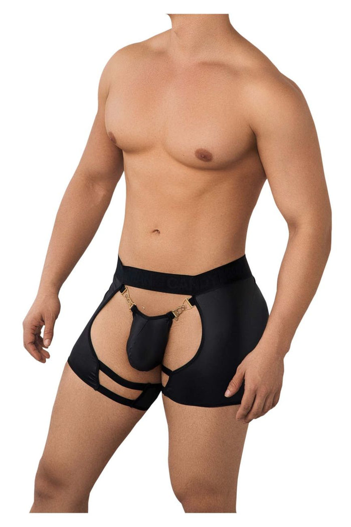 Clever Moda CandyMan 99637 Chaps Thongs Color Black