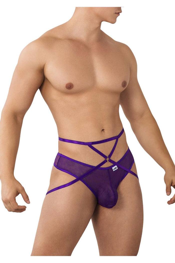 Clever Moda CandyMan 99640 Mesh Thongs Color Purple