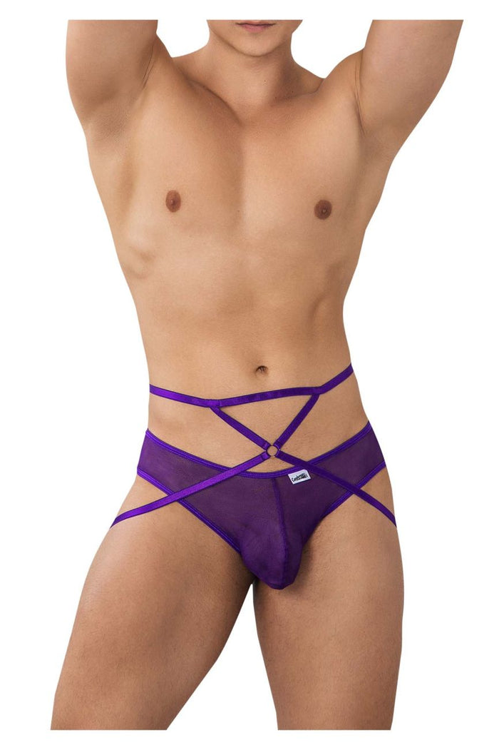 Clever Moda CandyMan 99640 Mesh Thongs Color Purple