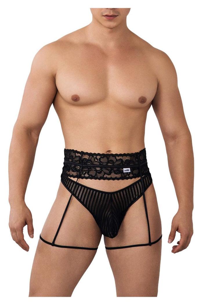 Clever Moda CandyMan 99648 Garter Thongs Color Black