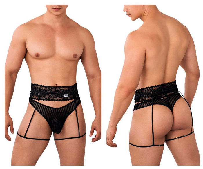 clever moda CandyMan 99648 Garter Thongs Color Black