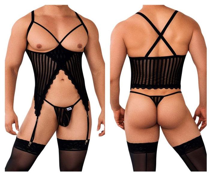 clever moda CandyMan 99654 Mesh Two Piece Set Color Black