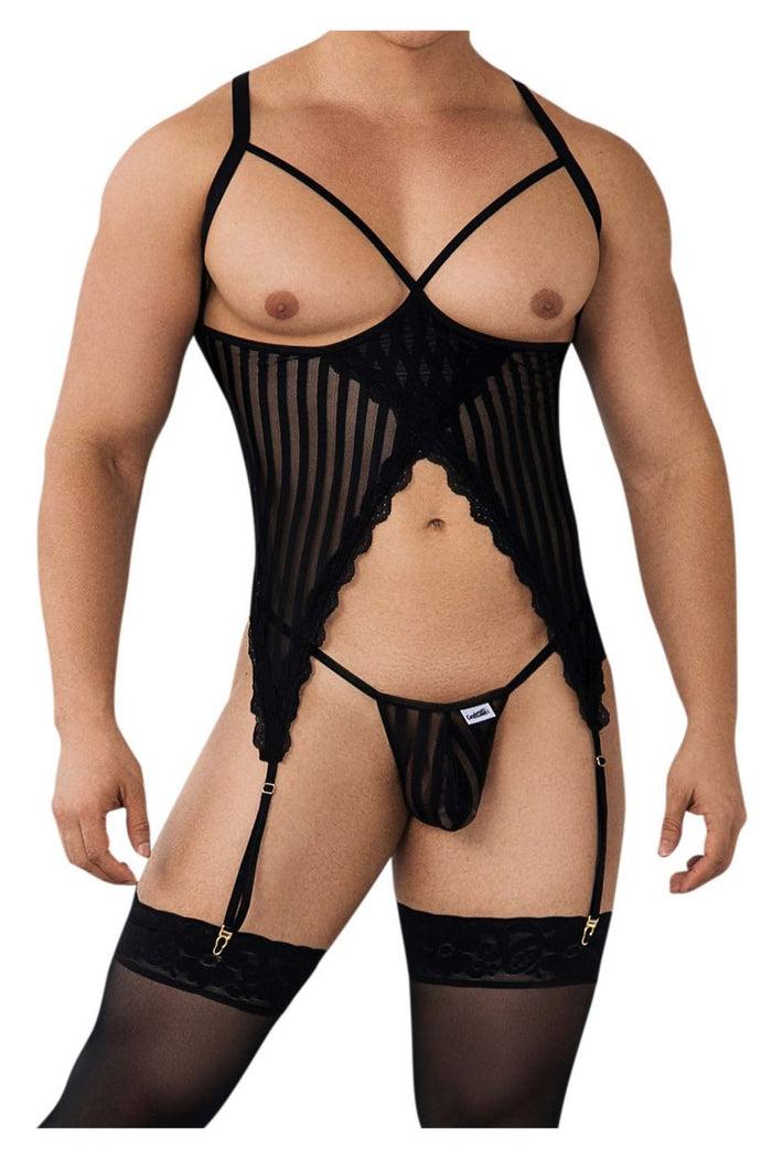 Clever Moda CandyMan 99654X Mesh Two Piece Set Color Black