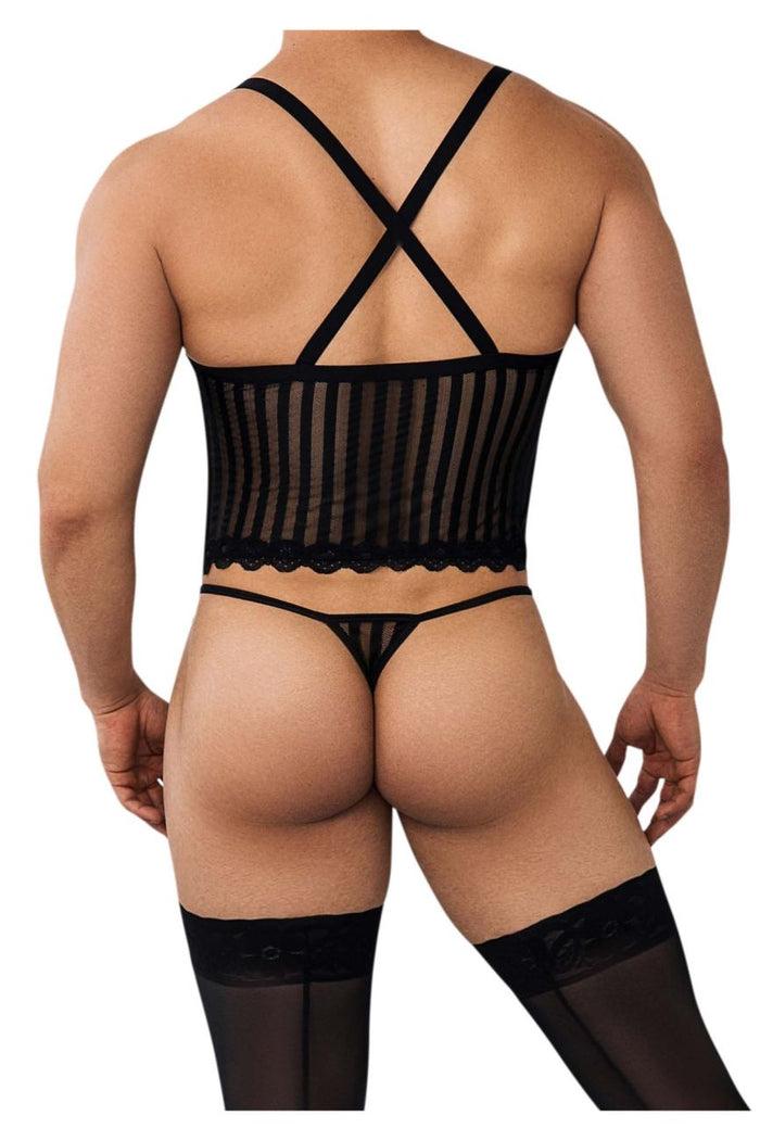 Clever Moda CandyMan 99654X Mesh Two Piece Set Color Black