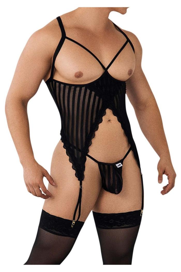 Clever Moda CandyMan 99654X Mesh Two Piece Set Color Black