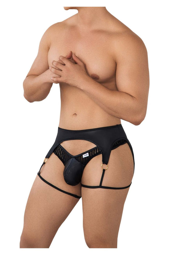 Clever Moda CandyMan 99655 Garter Thongs Color Black