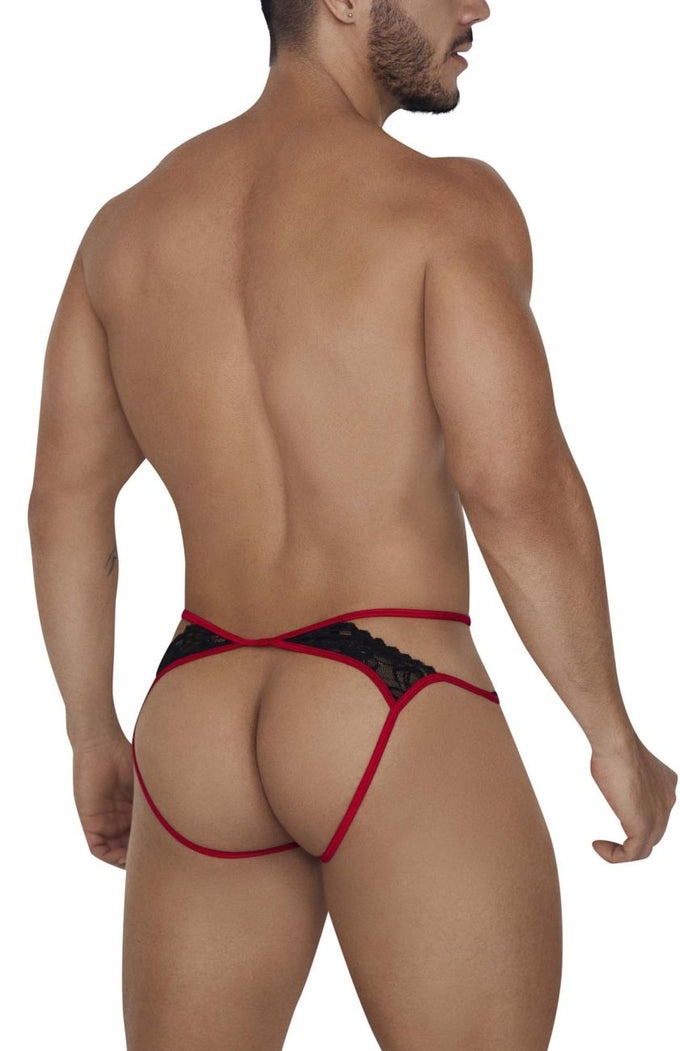 Clever Moda CandyMan 99663 Lace Jockstrap Color Red-Print