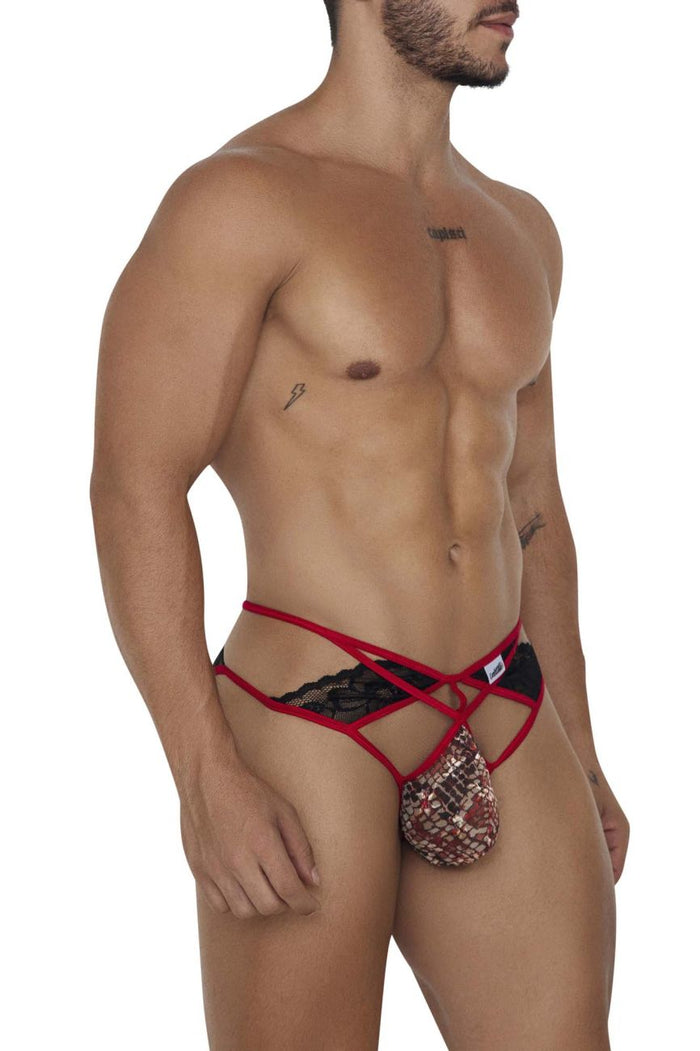 Clever Moda CandyMan 99663 Lace Jockstrap Color Red-Print