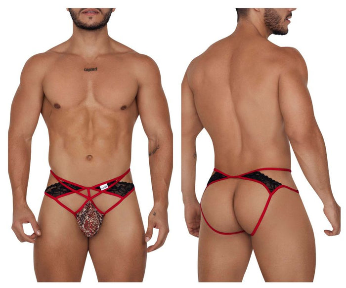 clever moda CandyMan 99663 Lace Jockstrap Color Red-Print