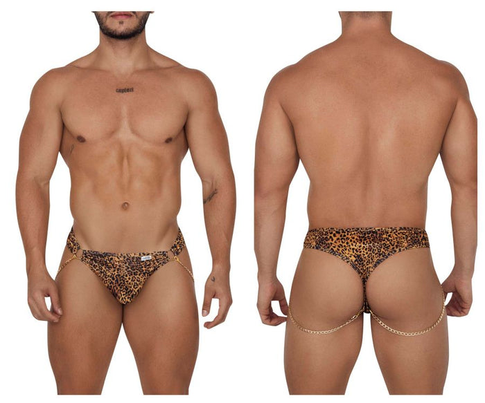 clever moda CandyMan 99669 Chain Thongs Color Animal Print