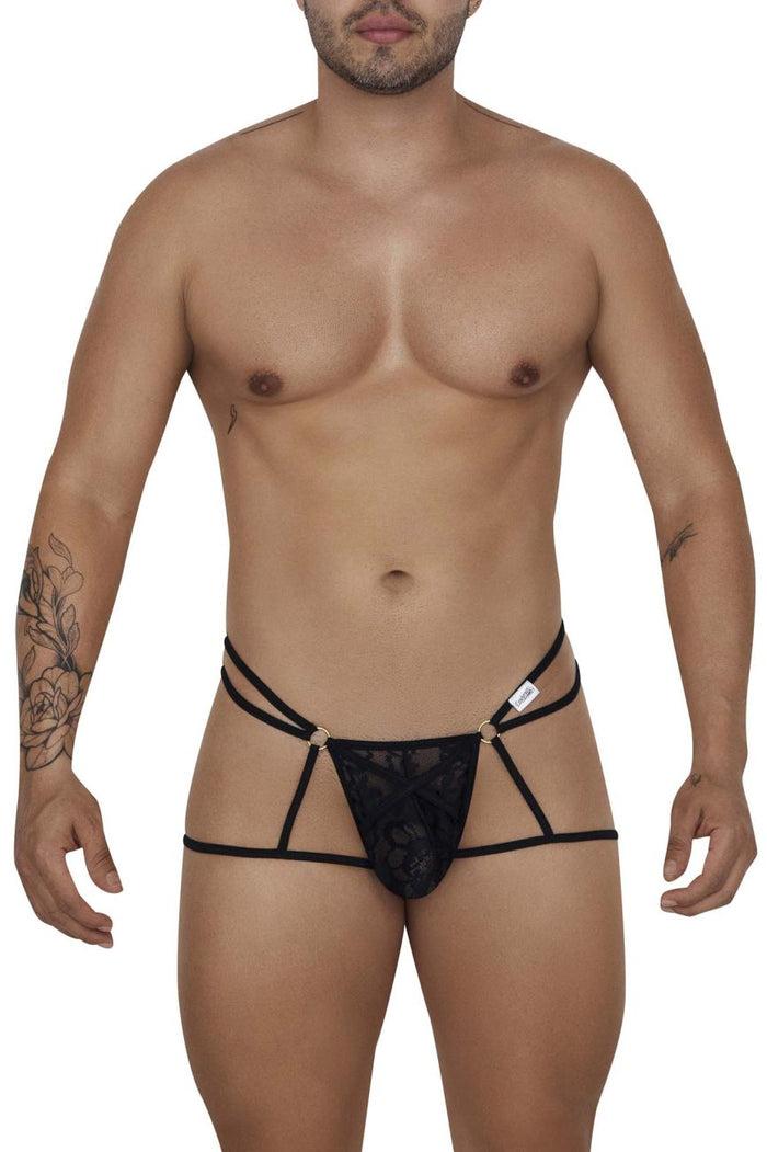 Clever Moda CandyMan 99671 Lace Jock Thongs Color Black