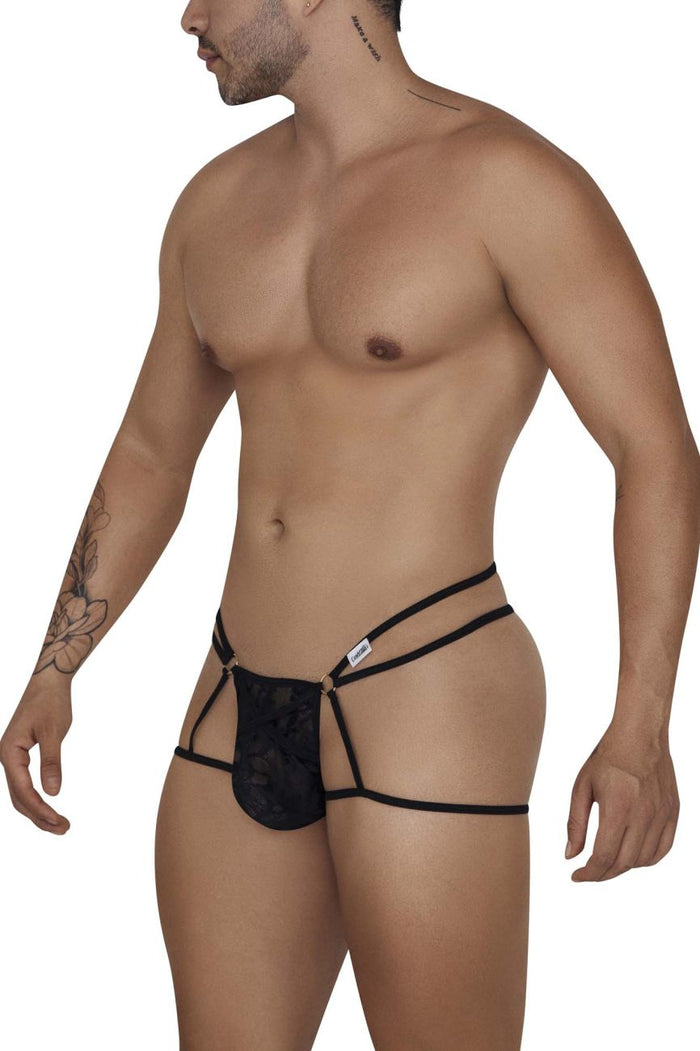 Clever Moda CandyMan 99671 Lace Jock Thongs Color Black